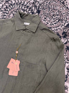Olive Cotton Plain Long-Sleeve - Men's