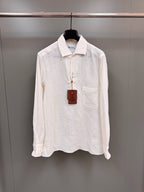 Olive Cotton Plain Long-Sleeve - Men's