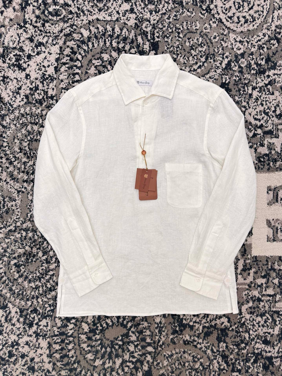 Olive Cotton Plain Long-Sleeve - Men's