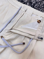 Navy Cotton Drawstring Straight - Men's