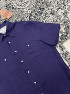 Purple Cotton Twin Pocket Short-Sleeve - Men's
