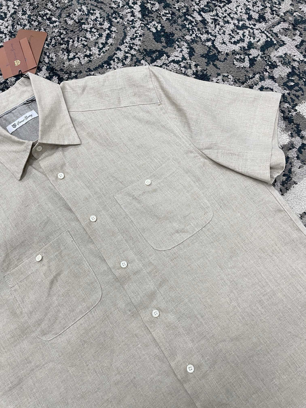 Purple Cotton Twin Pocket Short-Sleeve - Men's