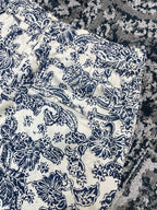 Cream Cotton Toile Print Mini Skirt - Women's