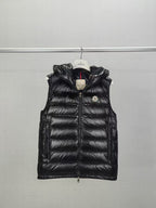 Black Nylon Packable Gilet - Men's