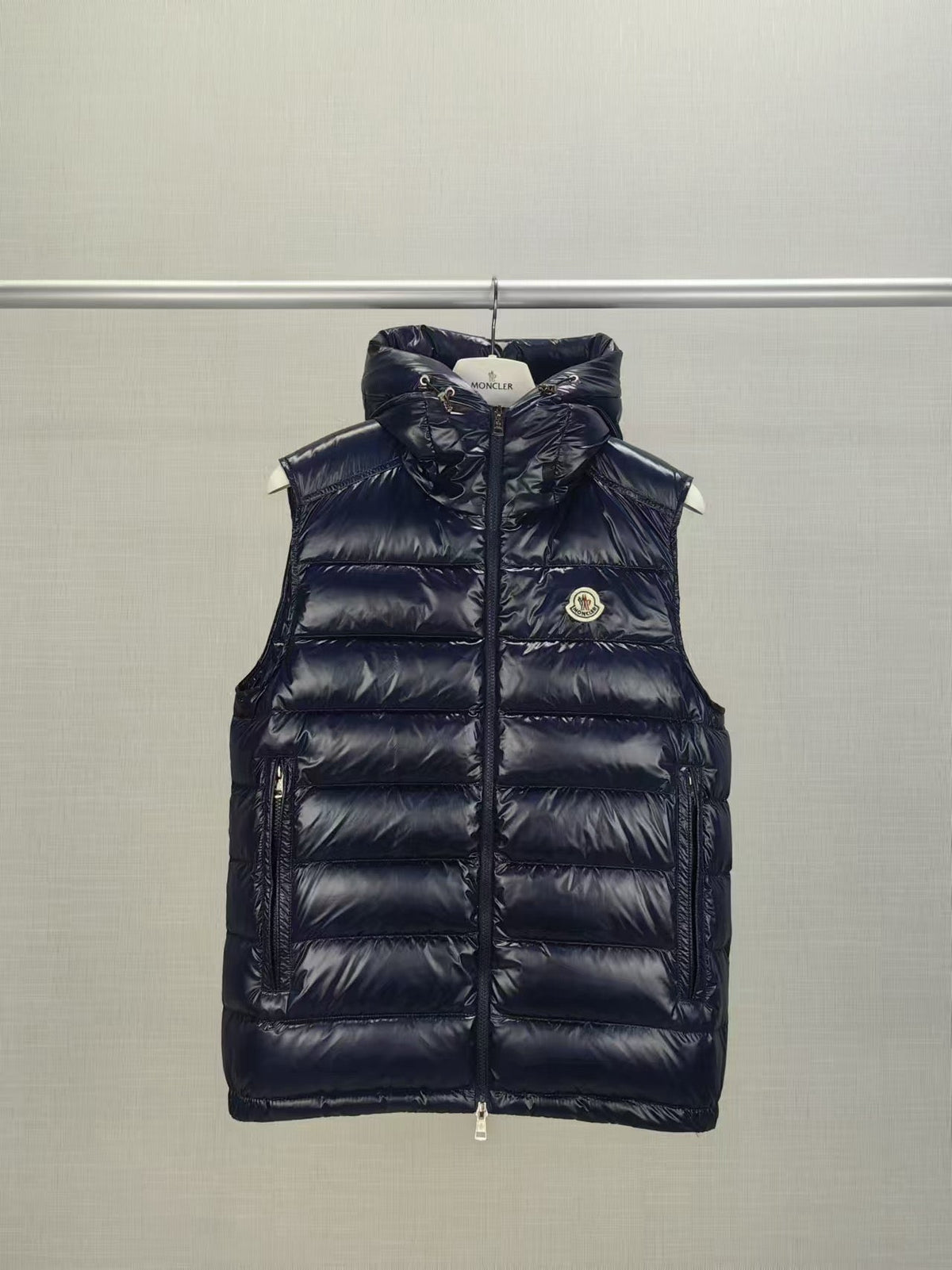 Black Nylon Packable Gilet - Men's