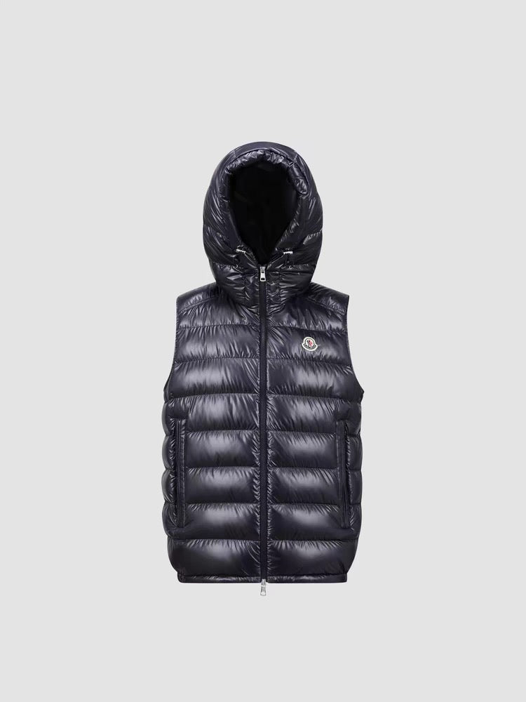 Black Nylon Packable Gilet - Men's