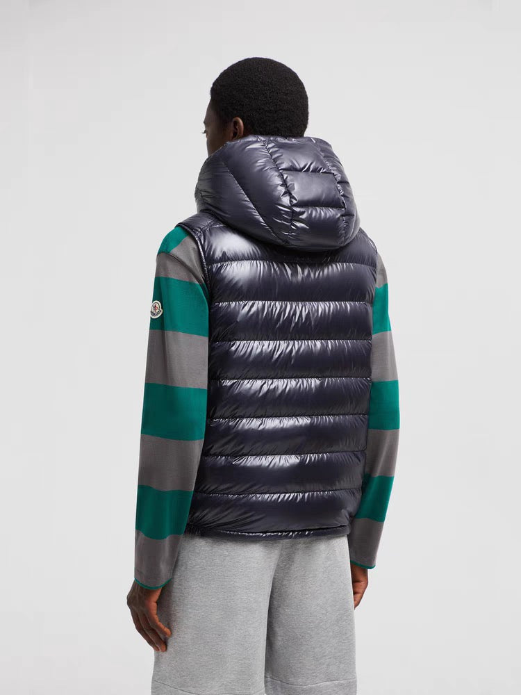 Black Nylon Packable Gilet - Men's