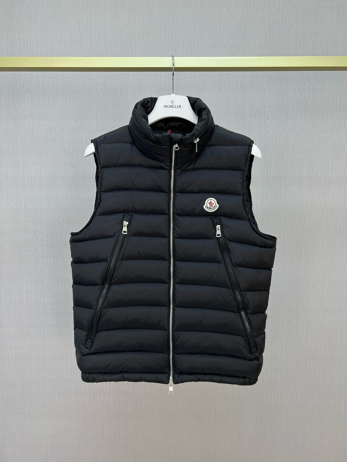 Black Nylon Badge Gilet - Men's