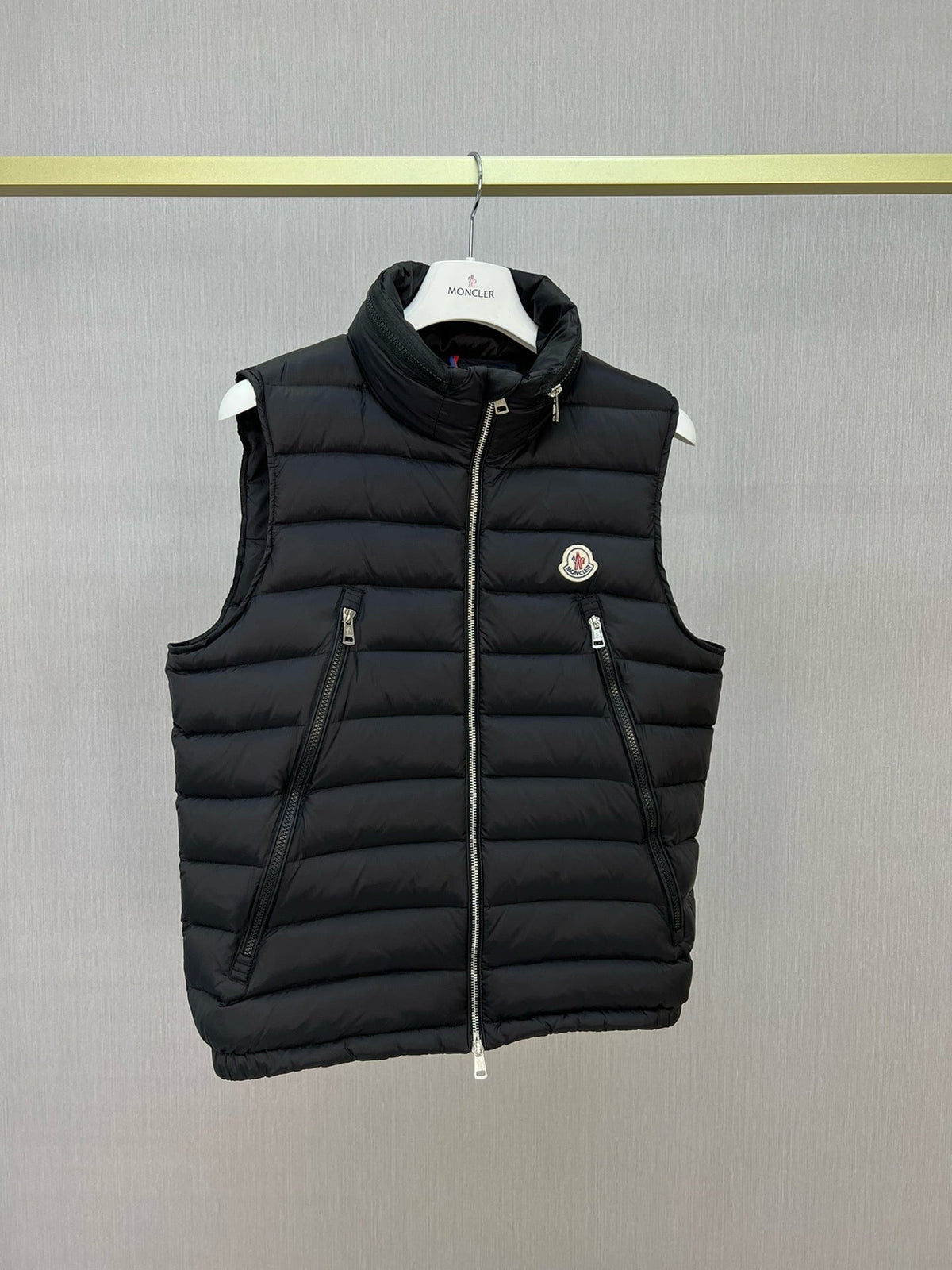 Black Nylon Badge Gilet - Men's