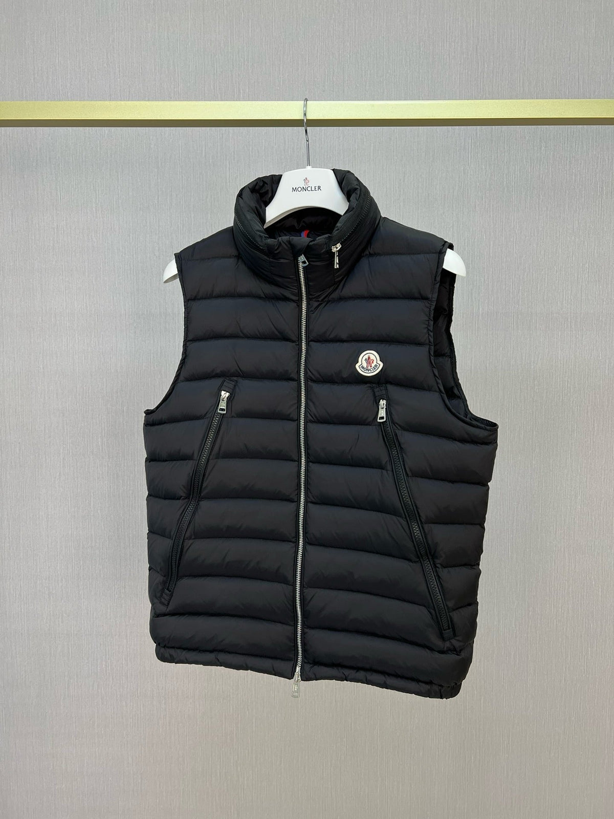 Black Nylon Badge Gilet - Men's