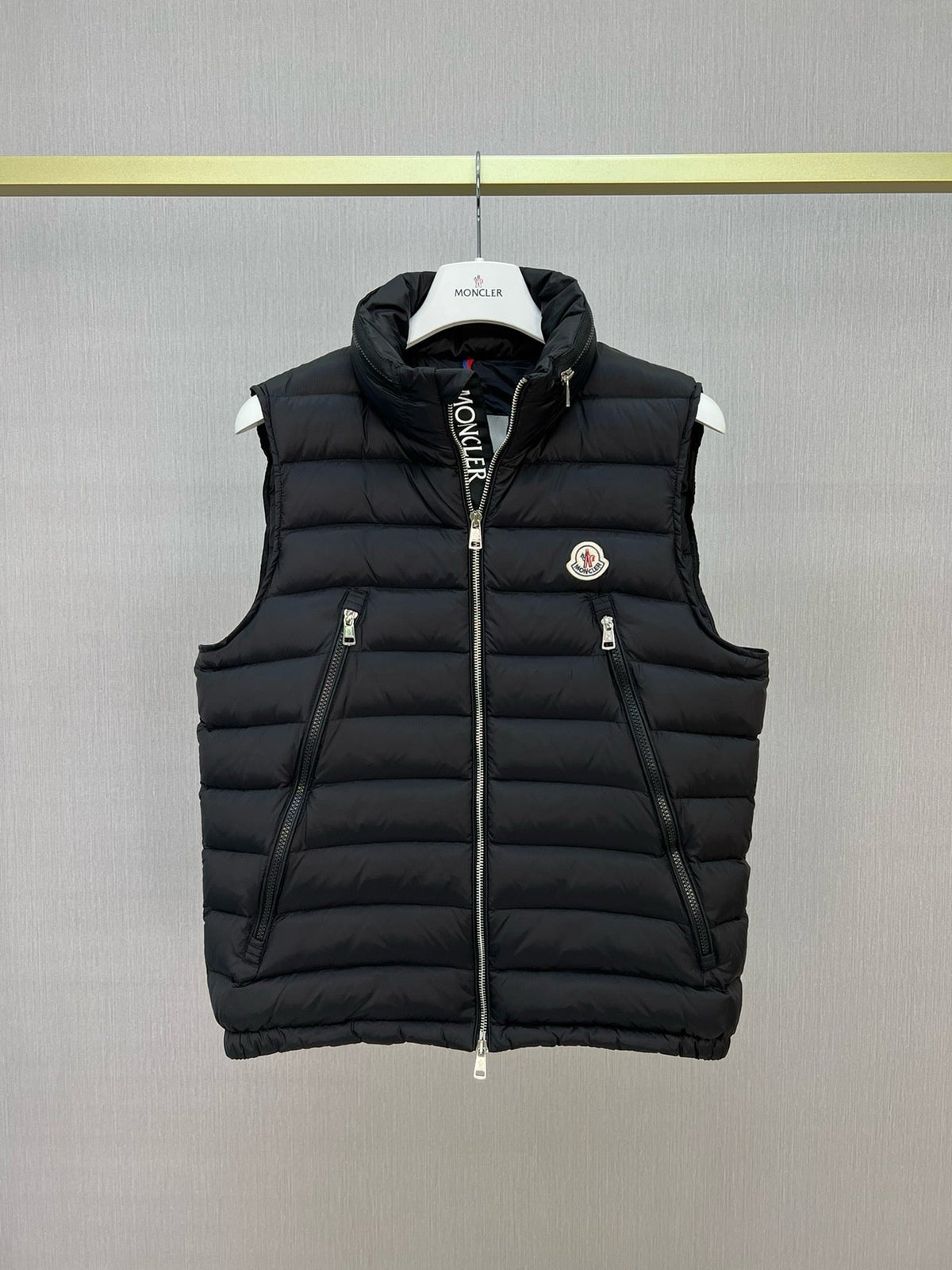 Black Nylon Badge Gilet - Men's