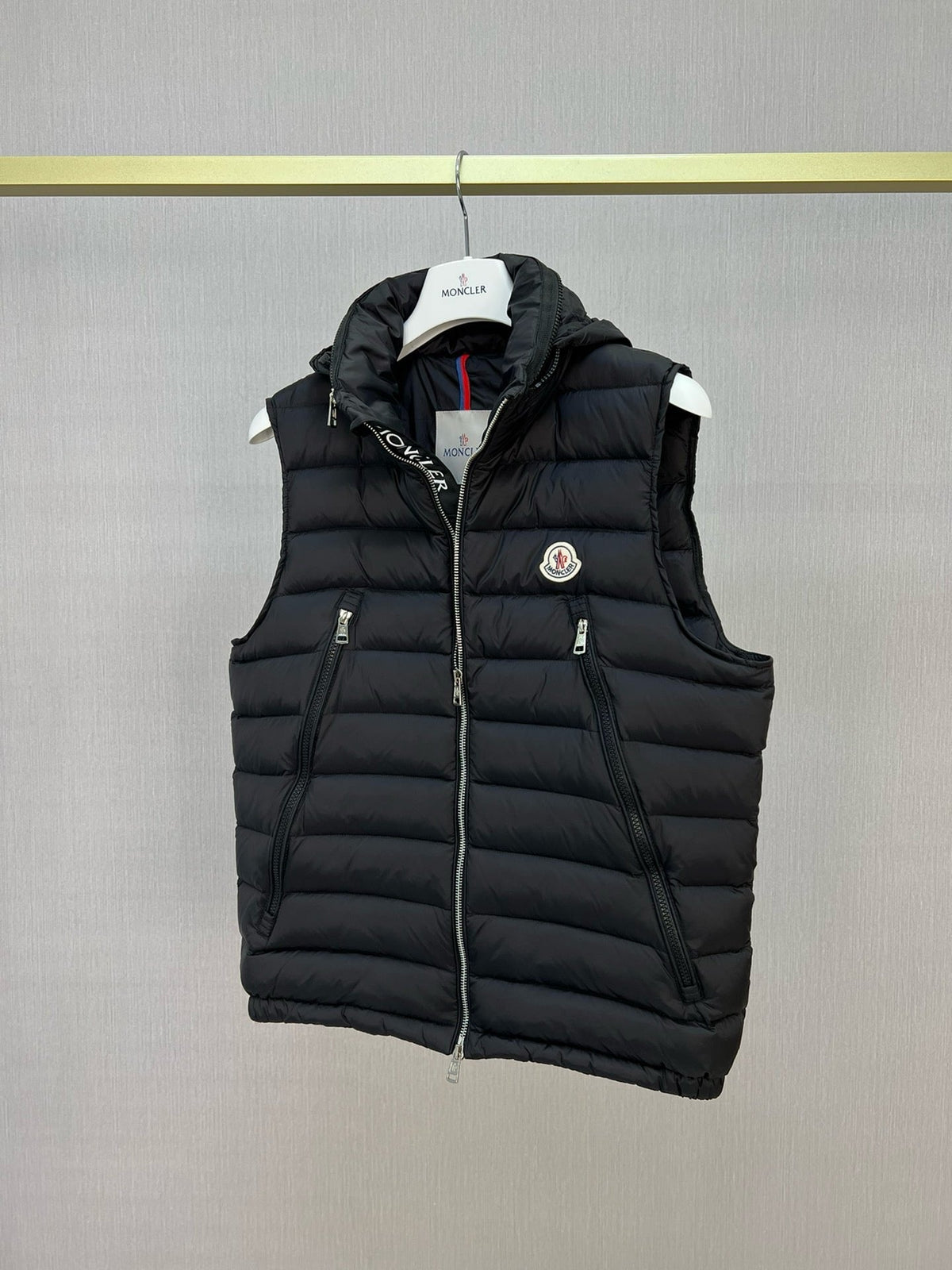 Black Nylon Badge Gilet - Men's