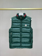 Black Nylon Contrast Collar Gilet - Men's