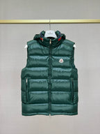 Black Nylon Contrast Collar Gilet - Men's