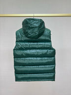 Black Nylon Contrast Collar Gilet - Men's