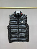 Black Nylon Contrast Collar Gilet - Men's
