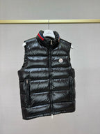 Black Nylon Contrast Collar Gilet - Men's