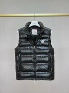 Black Nylon Contrast Collar Gilet - Men's