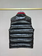 Black Nylon Contrast Collar Gilet - Men's