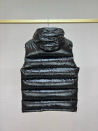 Black Nylon Contrast Collar Gilet - Men's