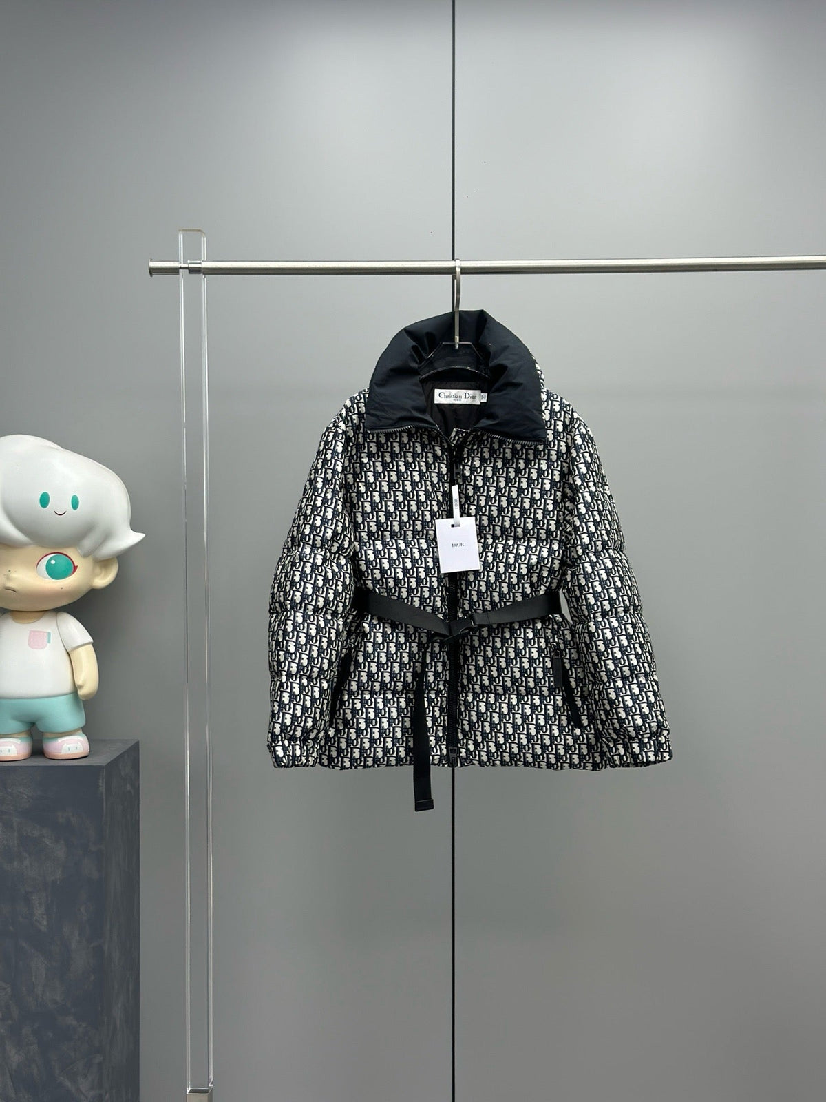 Black and White Puffer Jacket - Men's