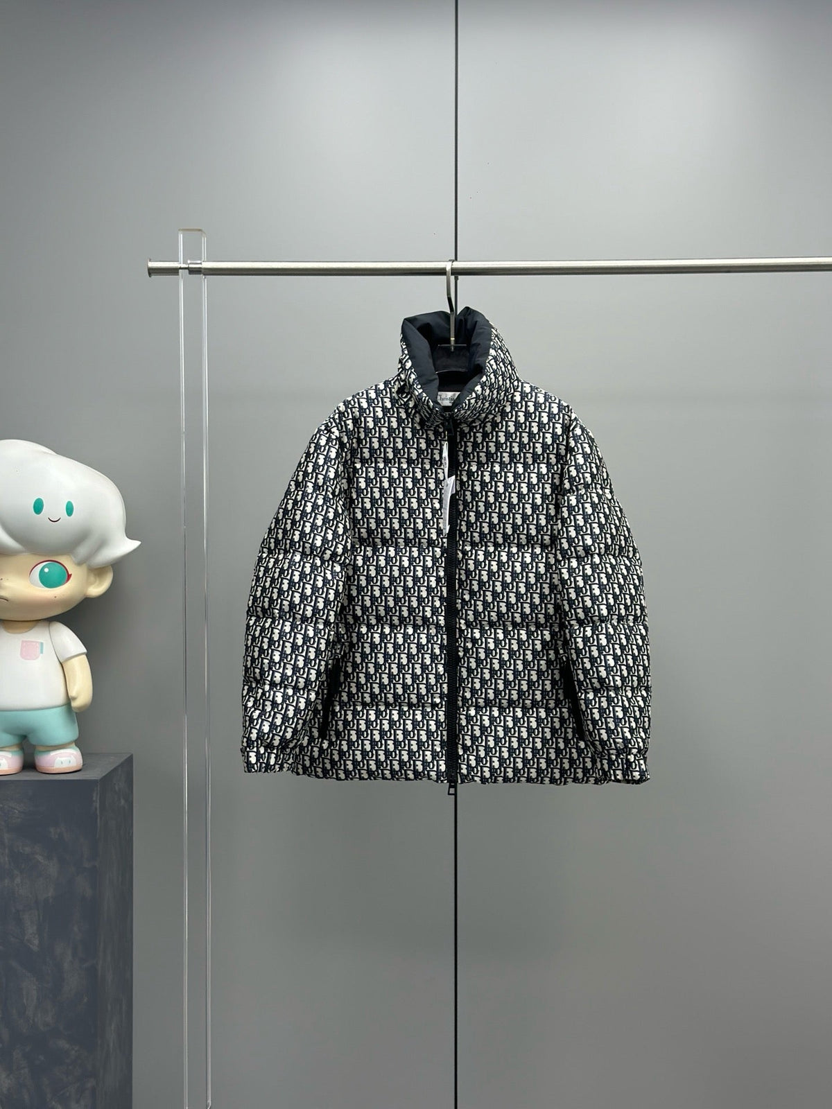 Black and White Puffer Jacket - Men's