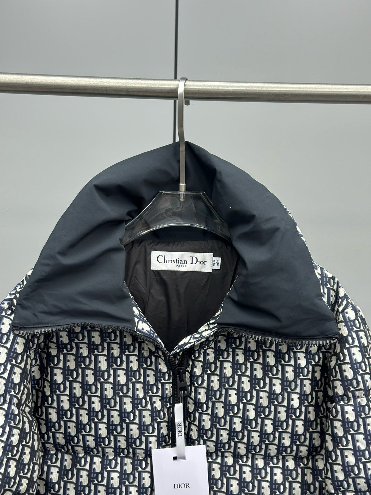 Black and White Puffer Jacket - Men's