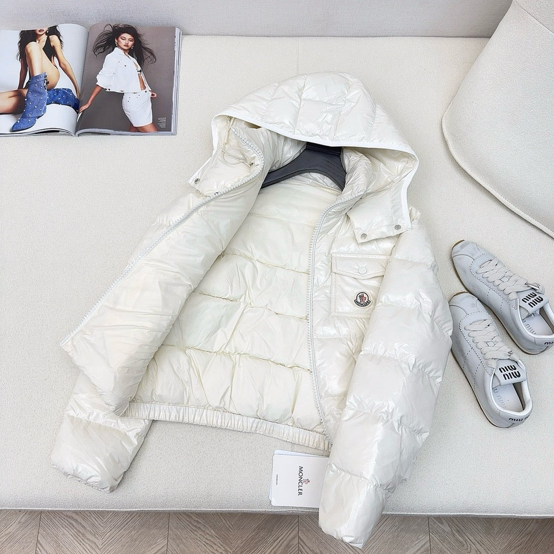 Black and White Puffer Jacket - Men's