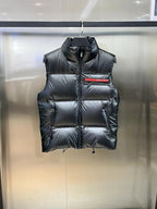 Black Nylon Panelled Gilet - Men's