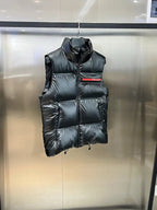 Black Nylon Panelled Gilet - Men's
