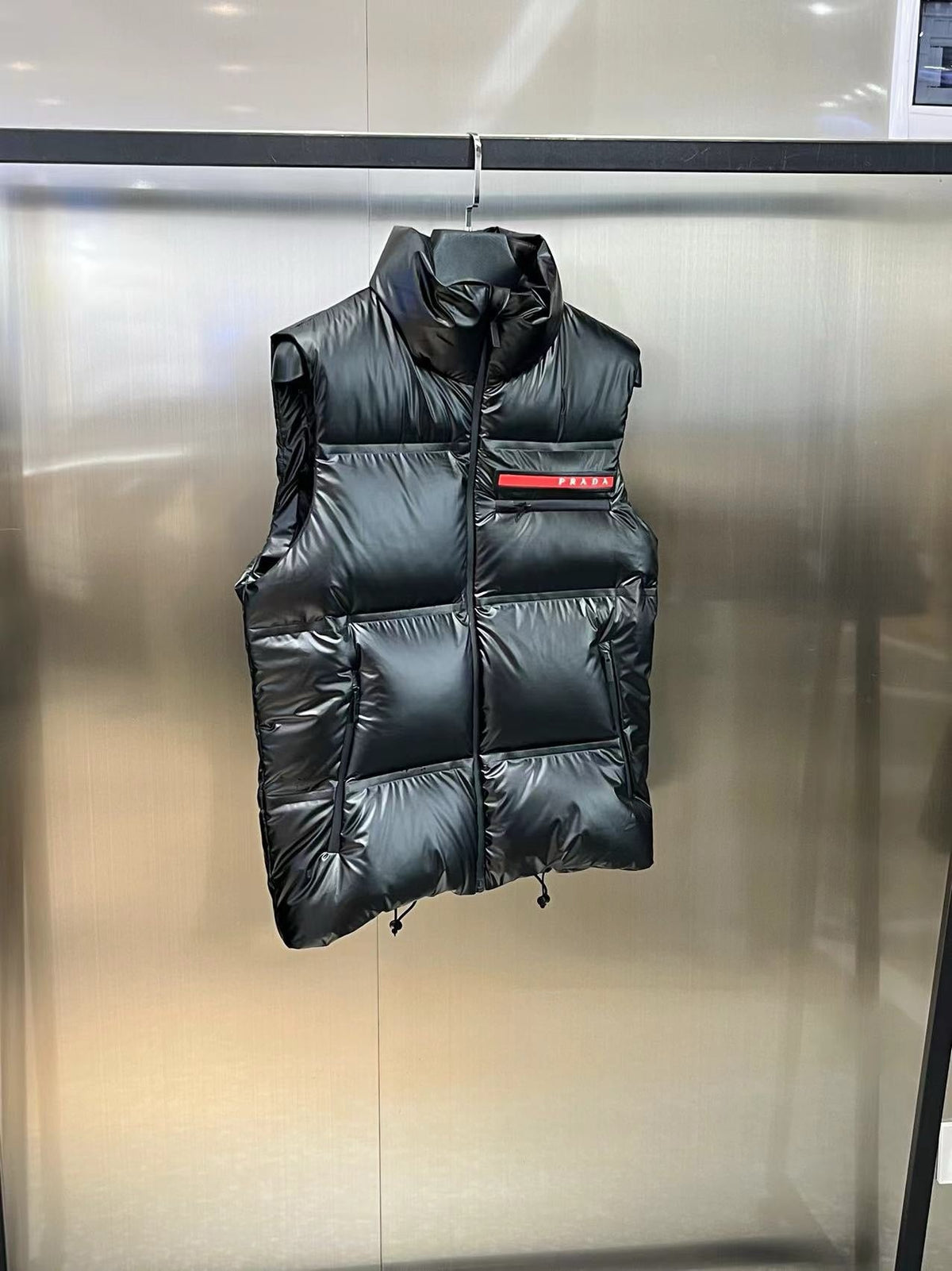 Black Nylon Panelled Gilet - Men's