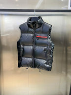 Black Nylon Panelled Gilet - Men's