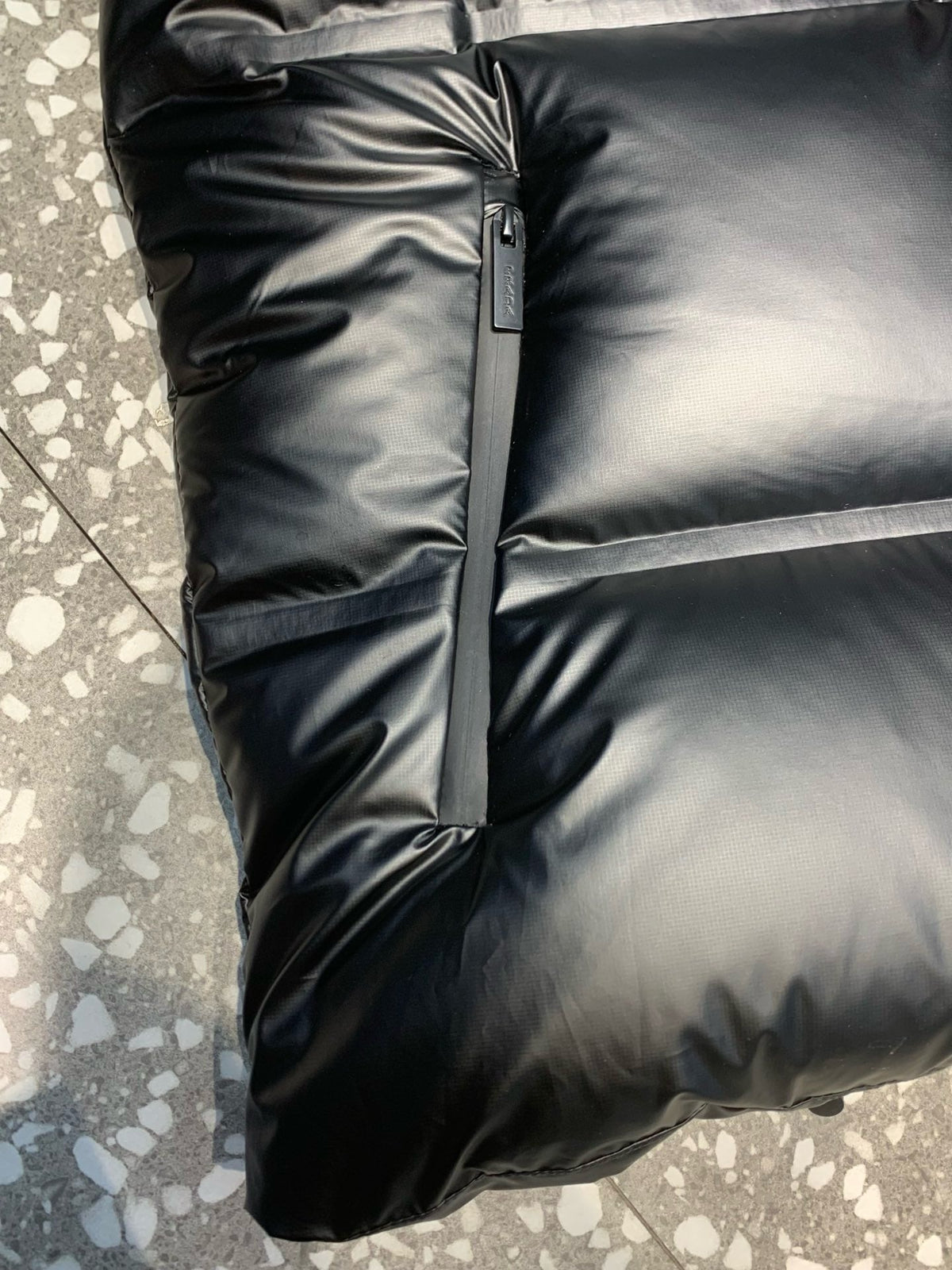 Black Nylon Panelled Gilet - Men's
