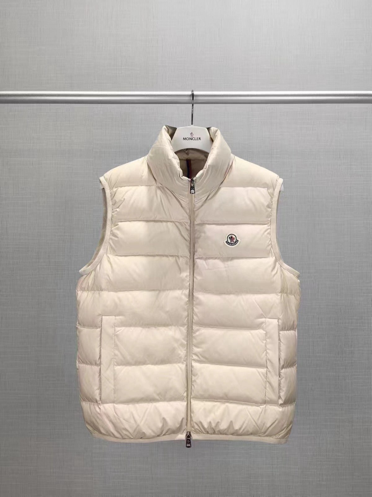 Cream Nylon Lightweight Gilet - Men's