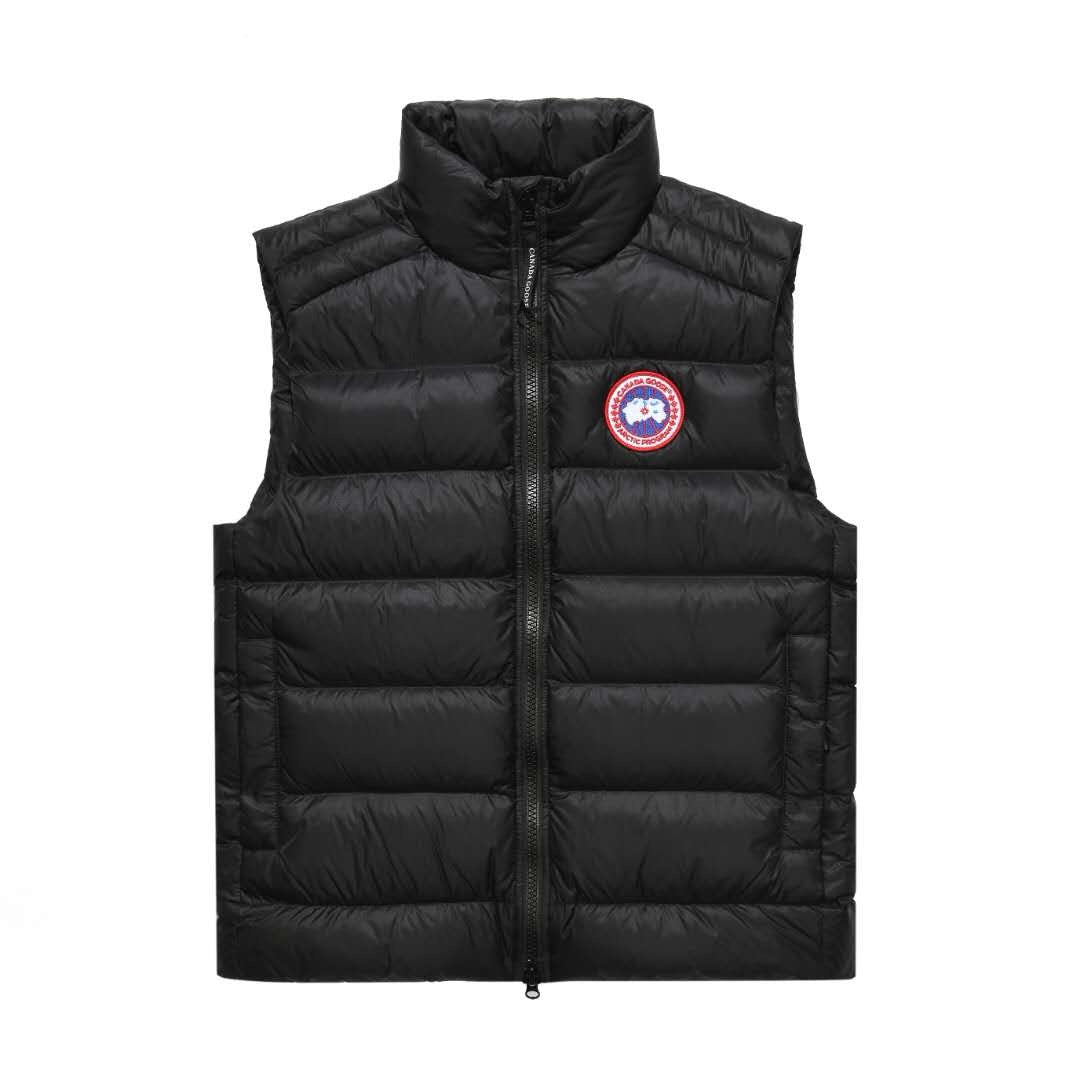 Black Nylon Logo Patch Gilet - Men's