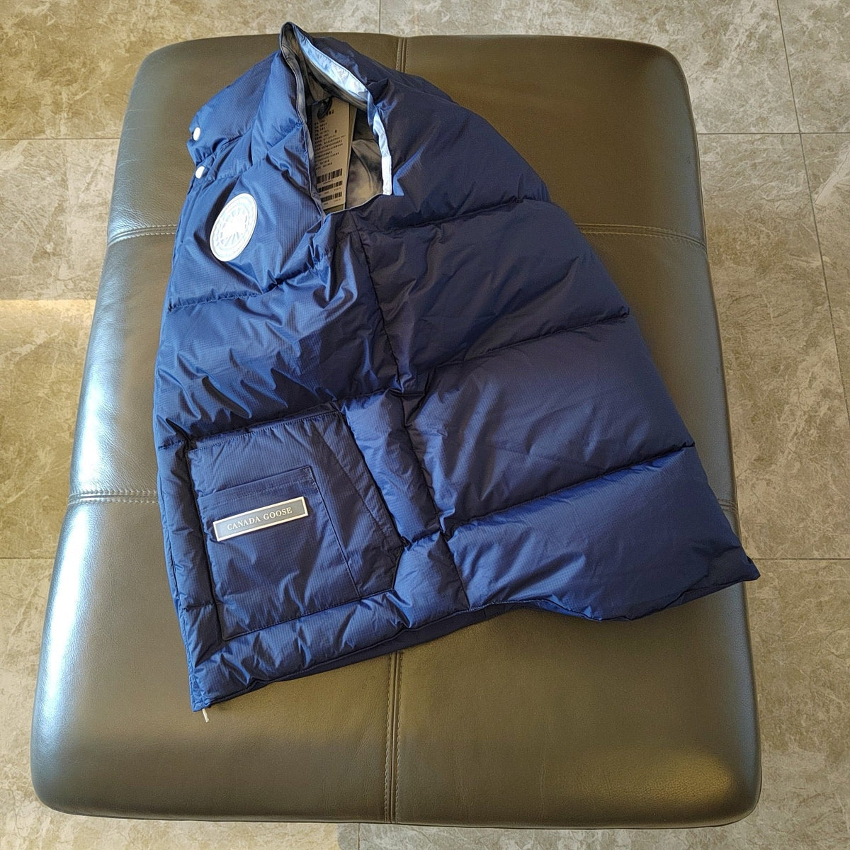 Blue Nylon Patch Gilet - Men's