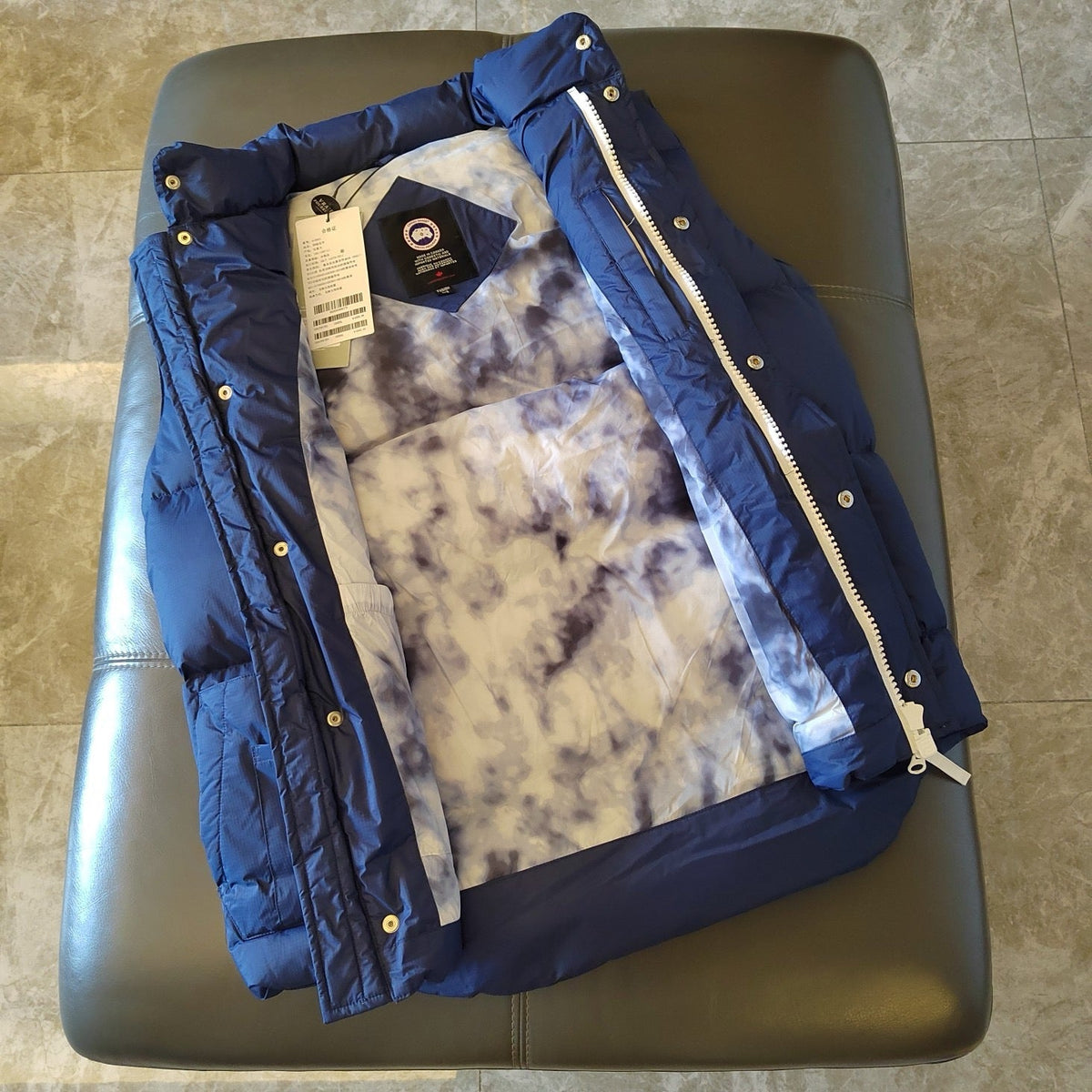 Blue Nylon Patch Gilet - Men's