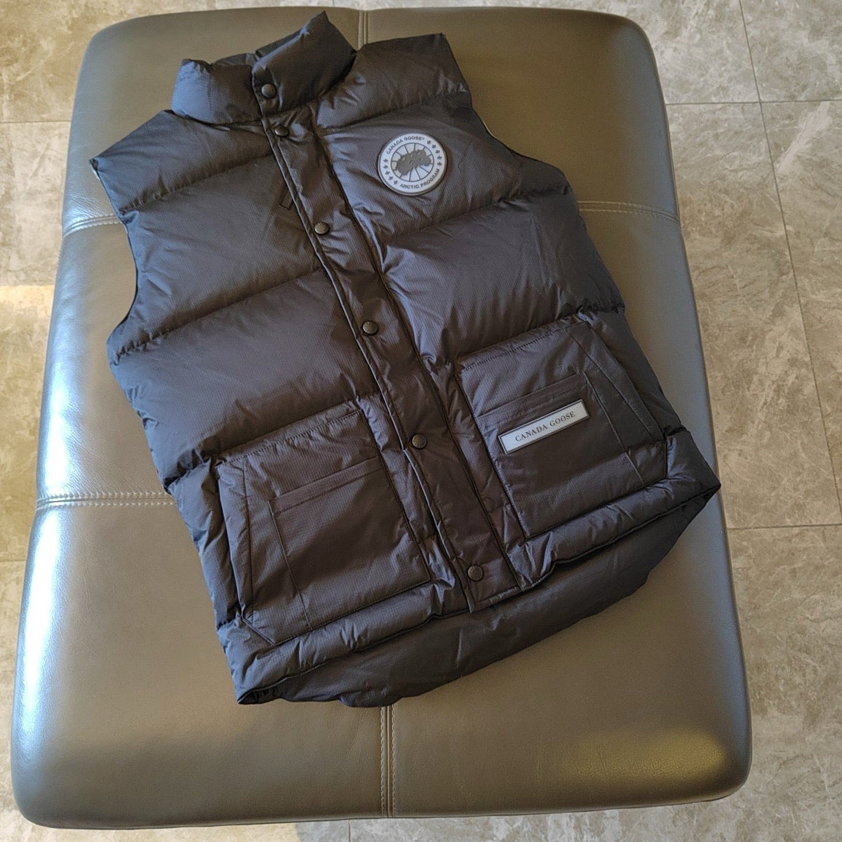 Blue Nylon Patch Gilet - Men's