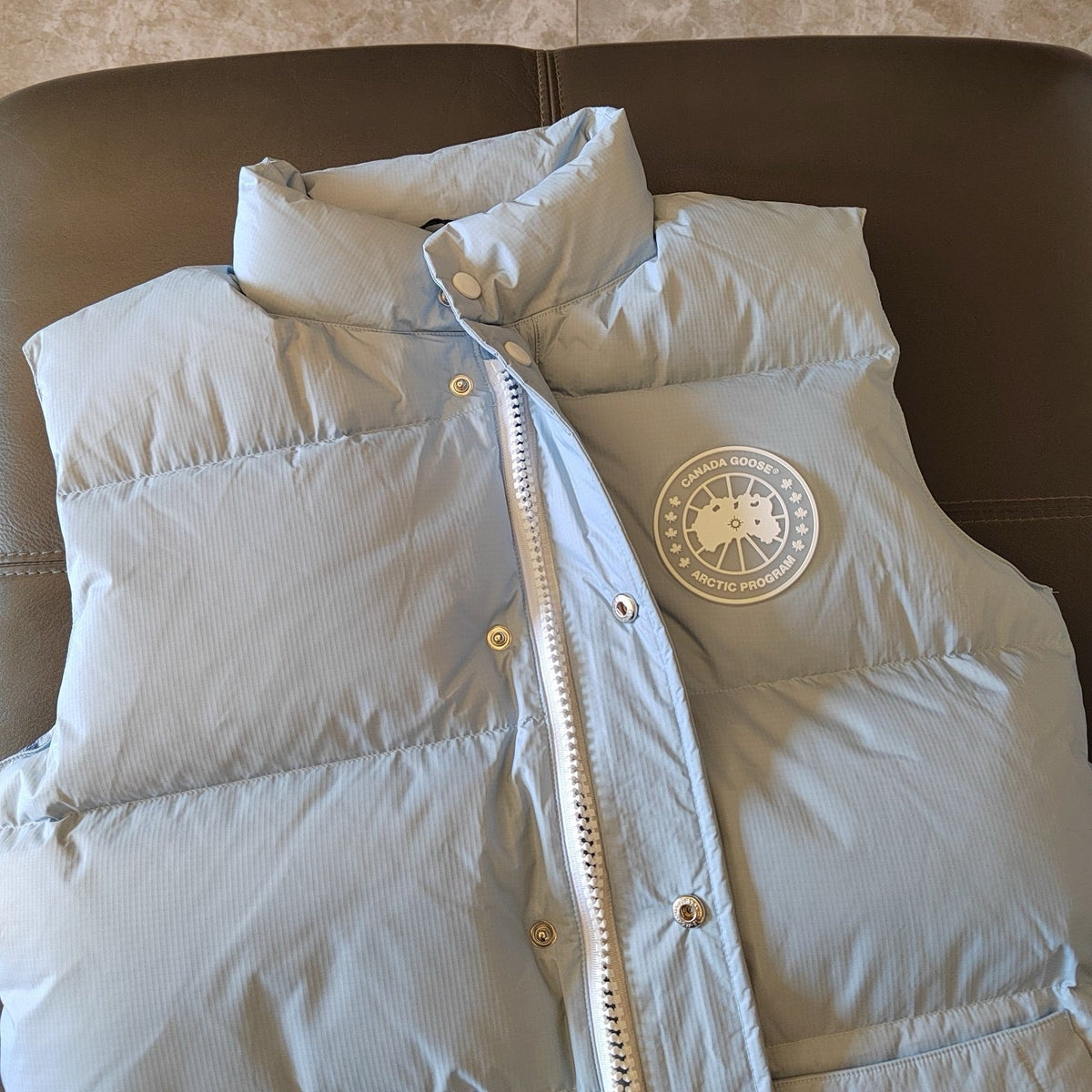 Blue Nylon Patch Gilet - Men's