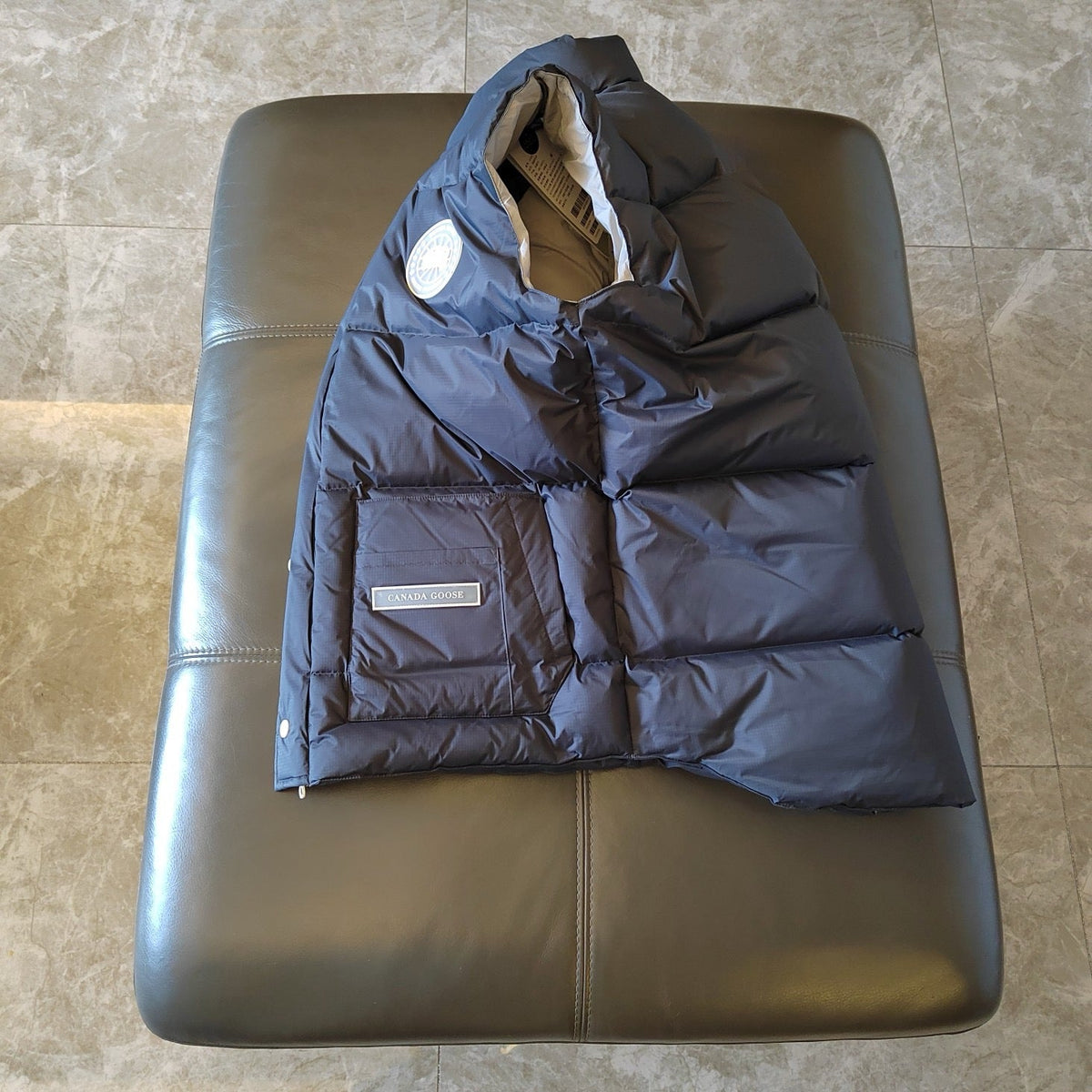 Blue Nylon Patch Gilet - Men's