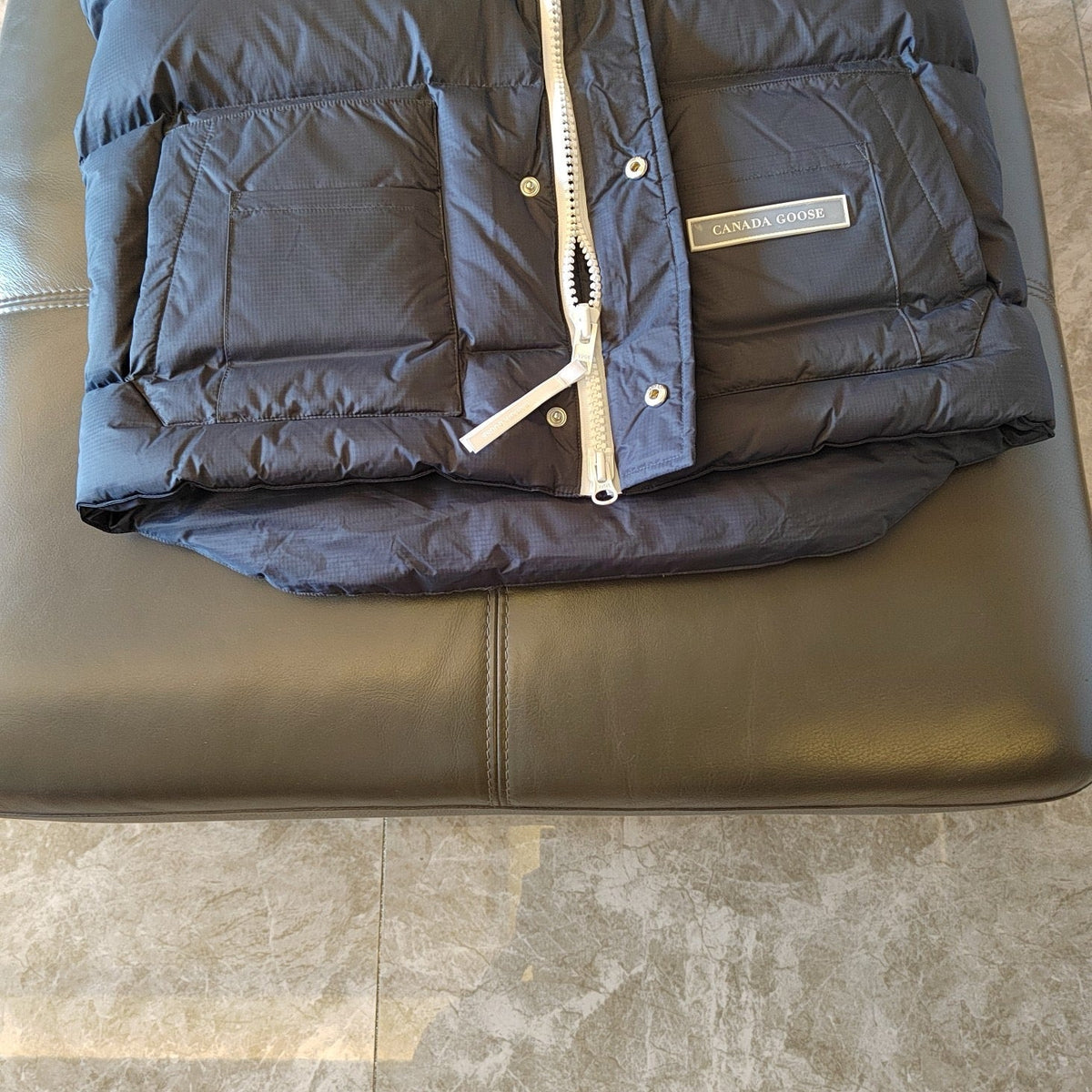 Blue Nylon Patch Gilet - Men's
