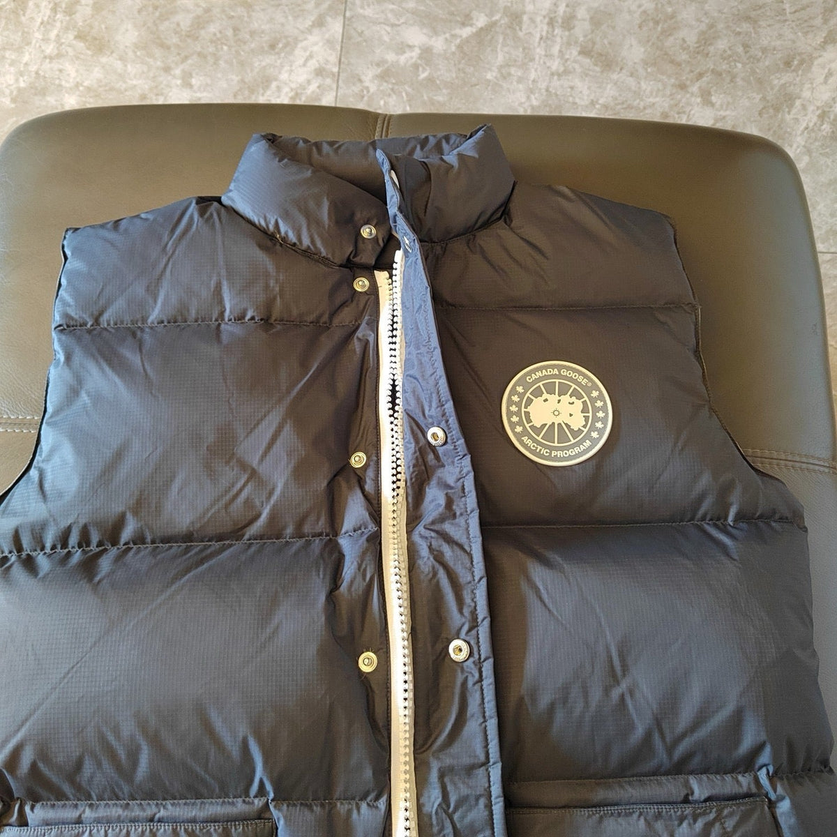 Blue Nylon Patch Gilet - Men's