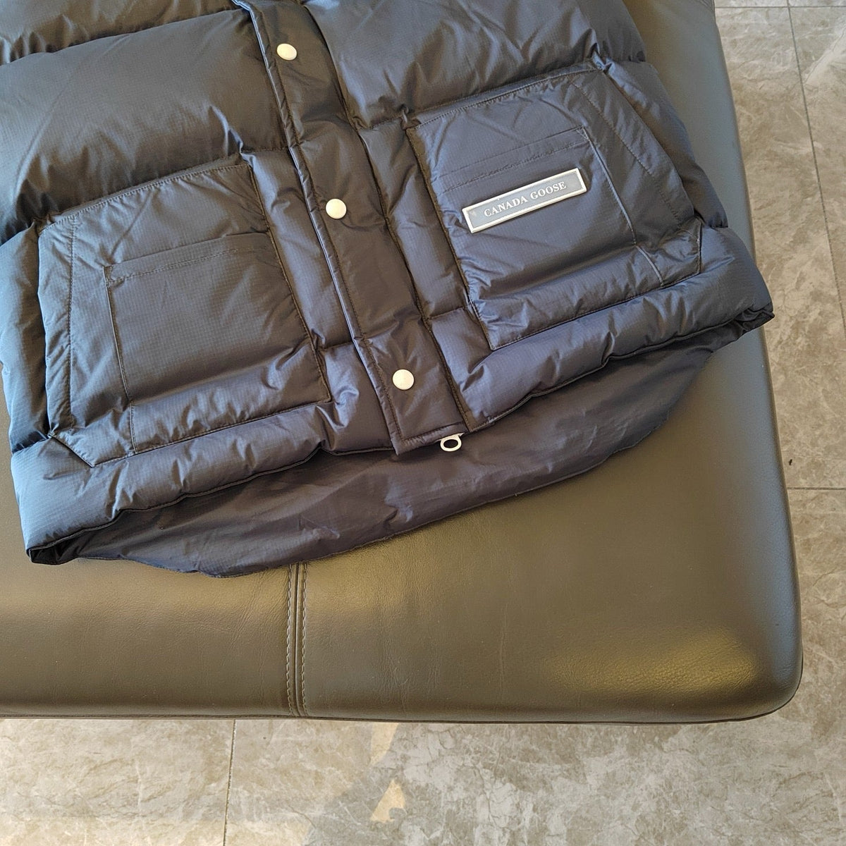 Blue Nylon Patch Gilet - Men's