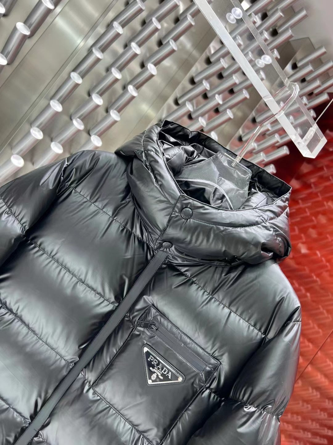 Black and White Puffer Jacket - Men's