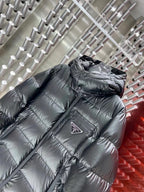 Black and White Puffer Jacket - Men's