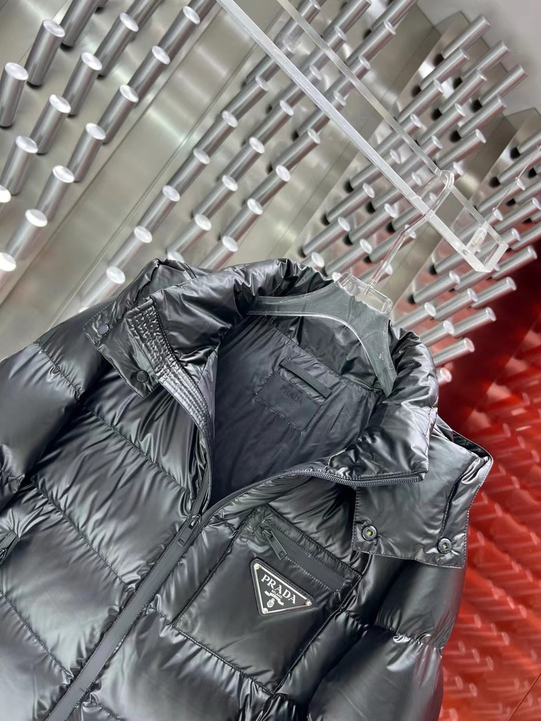Black and White Puffer Jacket - Men's