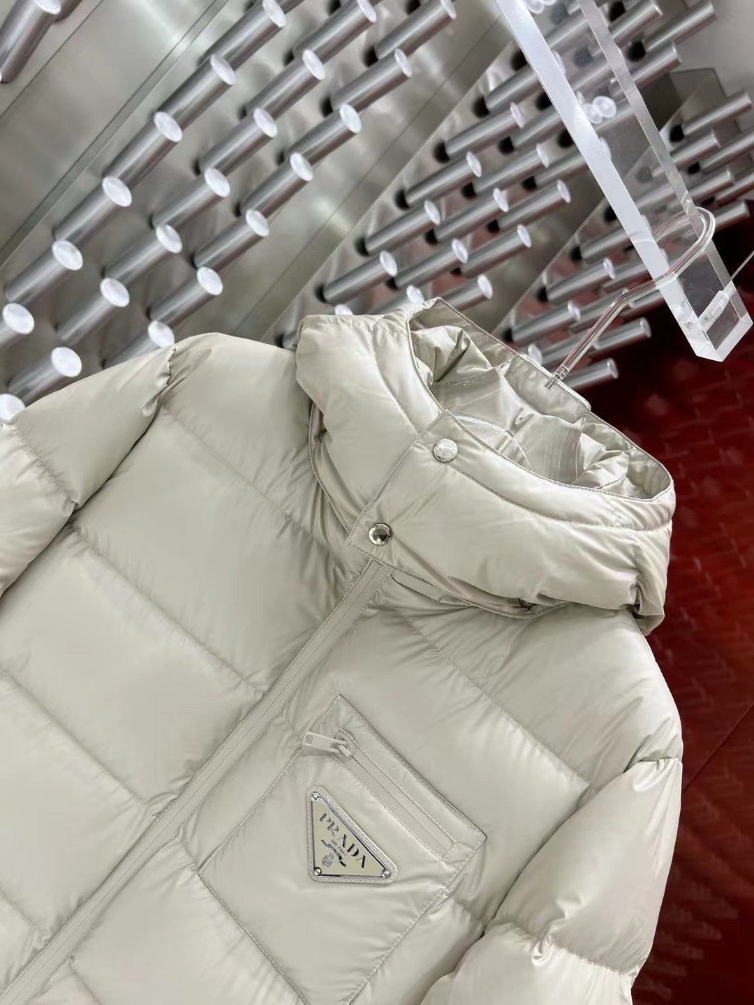 Black and White Puffer Jacket - Men's