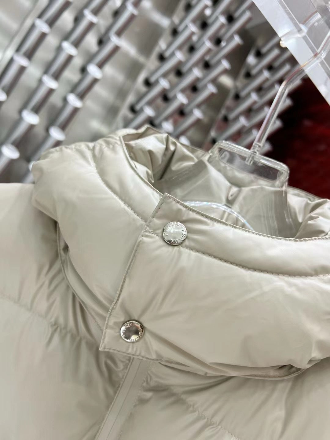Black and White Puffer Jacket - Men's