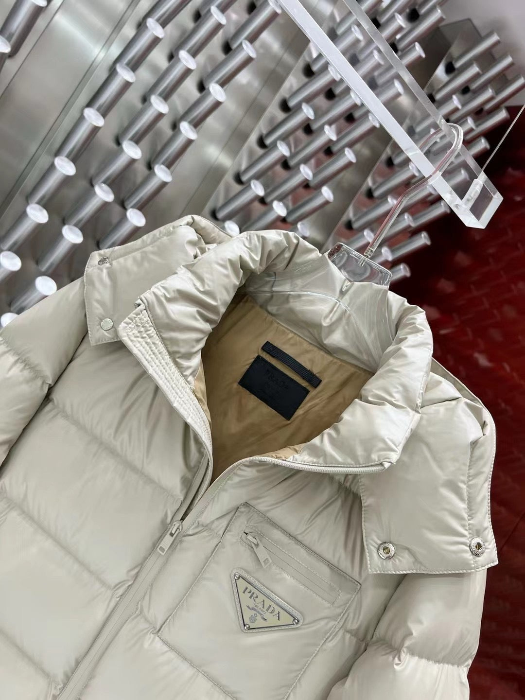 Black and White Puffer Jacket - Men's