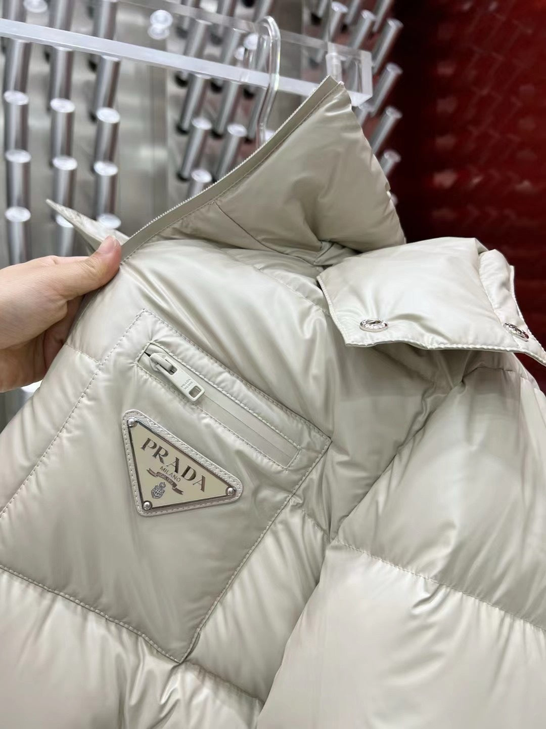 Black and White Puffer Jacket - Men's
